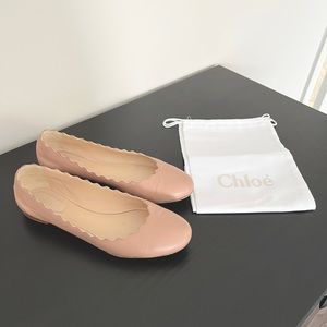 Chloe Lauren Scalloped Ballet Flats